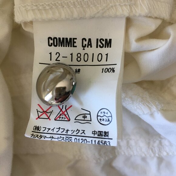 COMME CA ISM Ivory Belted 3/4-Long Sleeve Collared Button Dress - Picture 3 of 16